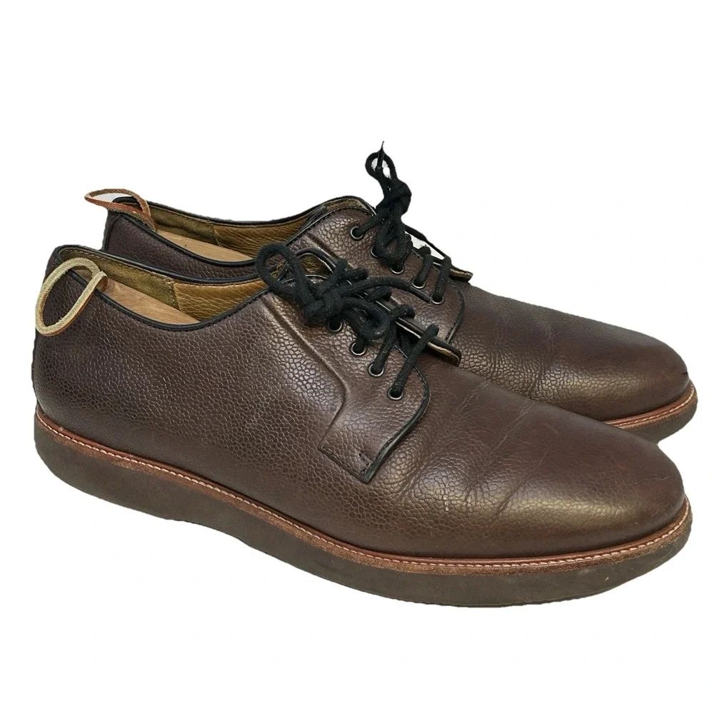 Samuel Hubbard Brown Pebble Leather Oxford Shoes Men's 12‎ M Highlander